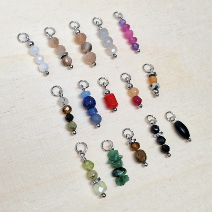 Mix &amp; Match Steinchen Charms SET Silber